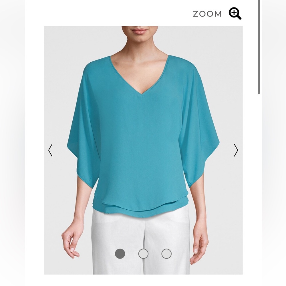 NWT White House Black Market Kimono Blouse in Turquoise size XXS